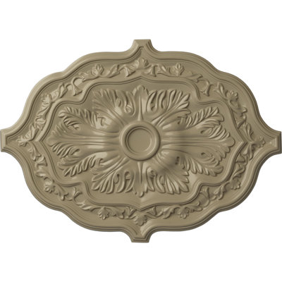 Endurathane Pesaro Ceiling Medallion, 36"W x 26"H x 1 1/2"P, Hand-Painted Gobi Desert Finish