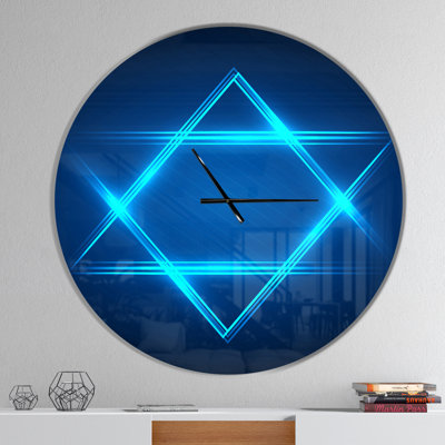 Horloge murale Neon Star of David