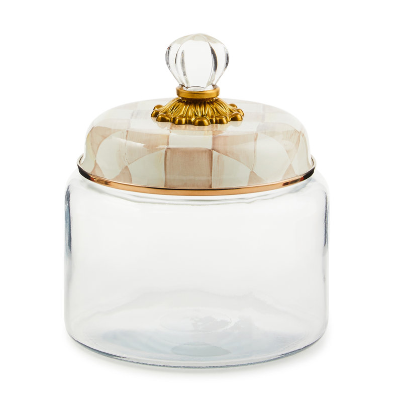 Mocha Check Small Kitchen Canister, 48 fl.oz.