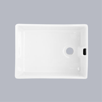 Évier en céramique de 23,6 po x l 18 po blanc, teinté, cuisine moderne essentielle à gratter et à teindre, utilisation efficace de l'espace