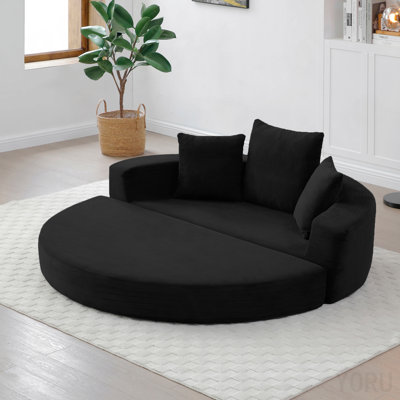 Convertible Sofa Couch Bed,Multi-Functional,Circular Bed,Adjustable Futon Sofa ,No Assembly Compressed Corduroy Floor Lounge Sofa For Apartment Office Bedroom Living Room
