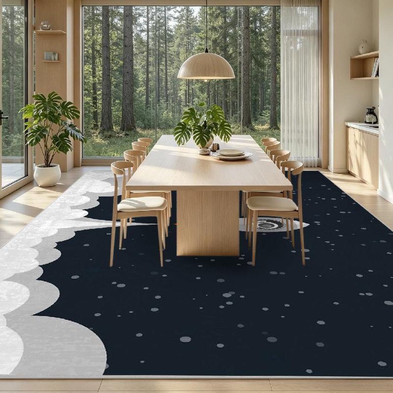 Tapis d'intérieur lavable à la machine Clear, Rectangle 79 po x 118 po