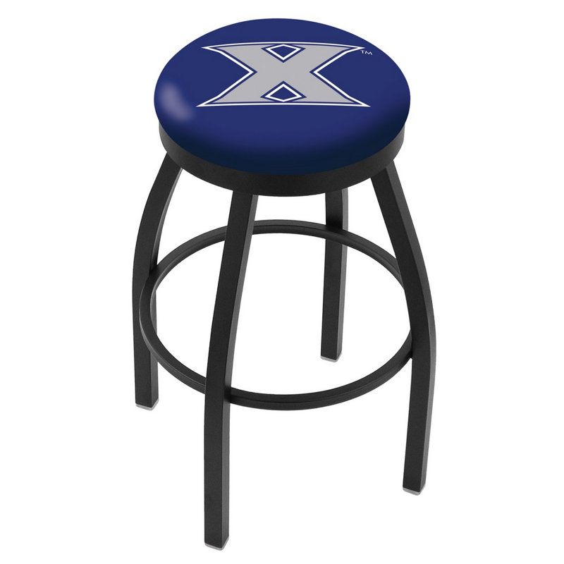 NCAA Swivel 25" Counter Stool, Black Wrinkle, Xavier
