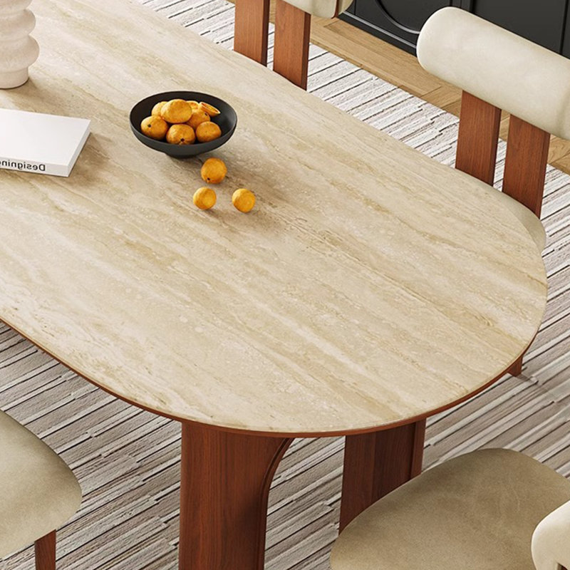 Ensemble de table de salle à manger robuste en dalle épaisse et en bois., H 29,53 po x L 55,12 po x l 31,5 po