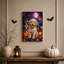 Art mural sur toile Mummy Dog in Spooky Forest with Glowing Pumpkins-1411763531