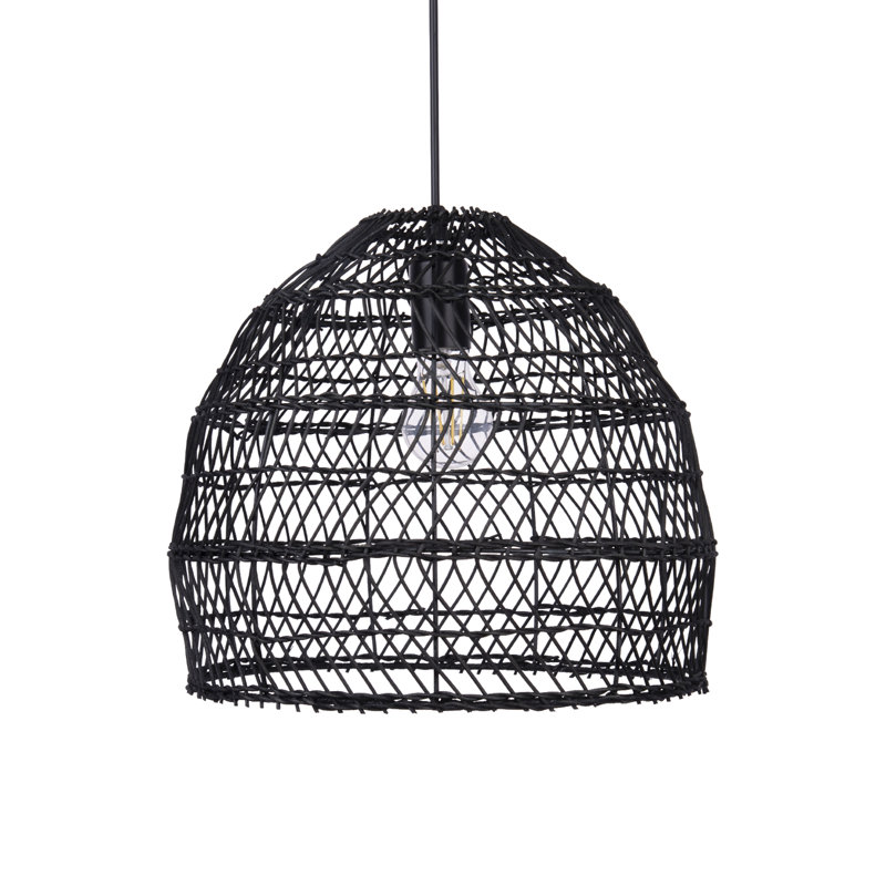 Aracelie 1 - Light Matte Black Dome Pendant, 13.77" H x 13.77" W x 13.77" D