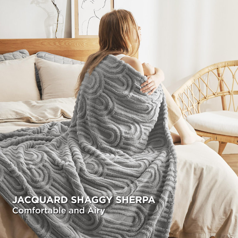 Couverture en molleton pour lit simple / simple TG de Litsure - Jeté en peluche ultra doux pour chambre de dortoir - Gris clair - Cadeau douillet pour elle