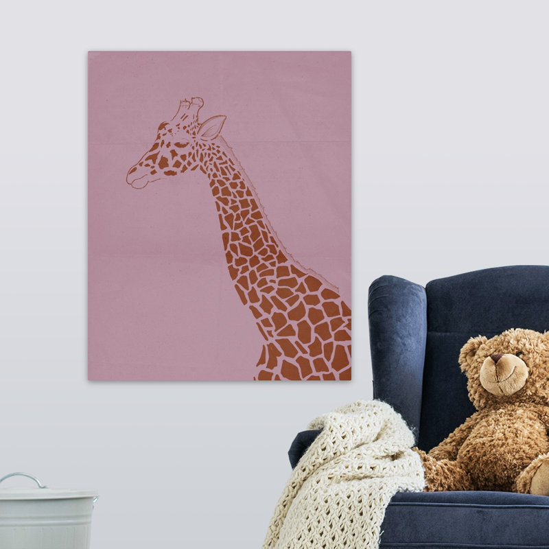 « giraffe i kids », art encadré, H 30 po x l 24 po x P 1,2 po, Toile tendue avec châssis