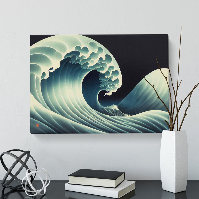 Bright Japanese Wave - Wrapped Canvas, 40cm H x 60cm W x 3cm D
