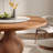 Ikerne Space-Saving Rotating Circle Dining Table With Lazy Susan Solid Wood Vase-Shape-348780023