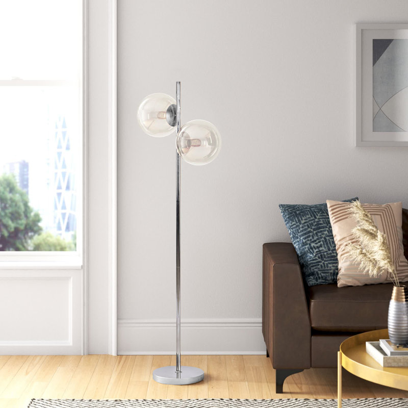 Lampe sur pied à branches 61 po Brack, Nickel poli