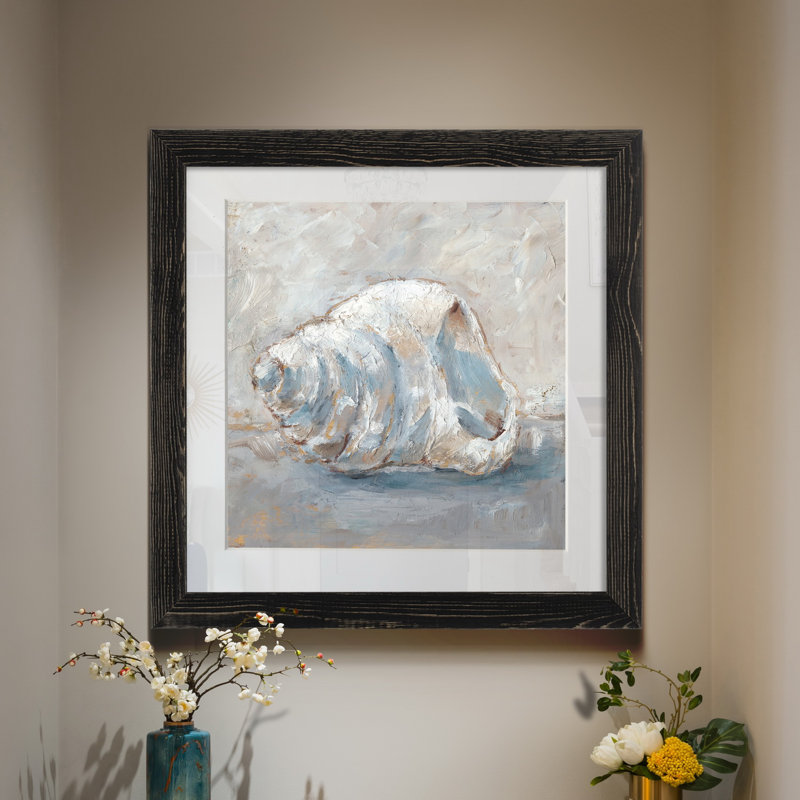 «Blue Shell Study IV», reproduction sur toile encadrée, H 27,5 po x l 27,5 po x P 1,5 po, Papier encadré noir