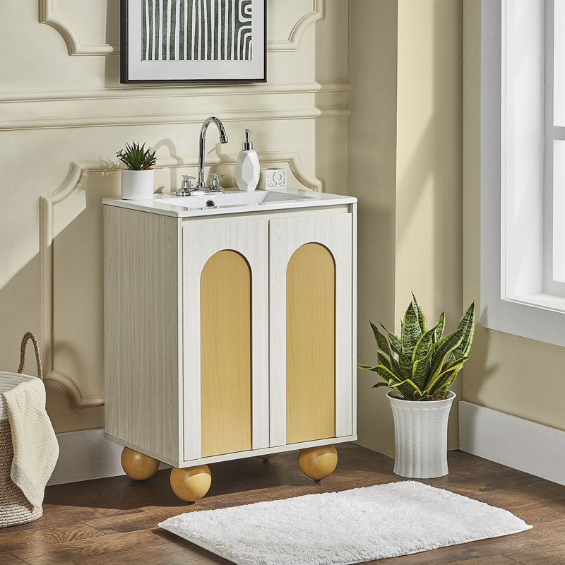 Meuble-lavabo 24 po
en chêne blanc, Chêne blanc