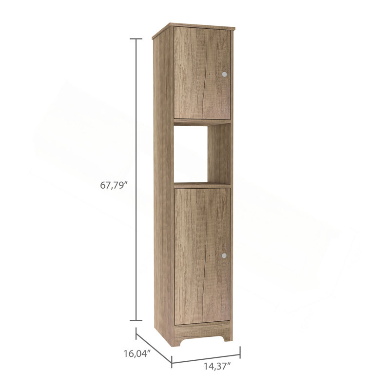 Armoire à linge, portes doubles, quatre tablettes intérieures, deux armoires, Beige