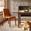 Chaise d'appoint rembourrée en cuir avec siège rembourré et siège en cuir entièrement assemblé-117454508-119461278-123277728