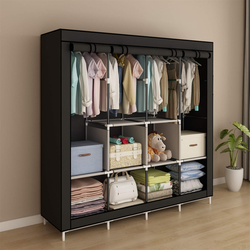 Westrick 1 Door Plastic Wardrobe, Black