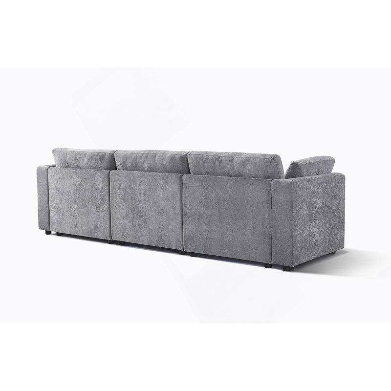 Comfortable Chenille Modular Sofa with Soft Seat and Back, Ideal for Relaxation, Gray
