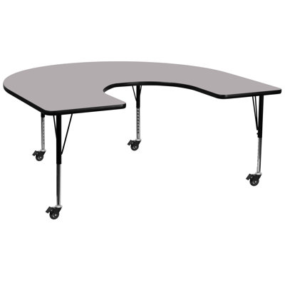 Goddard 60''W x 66''L Horseshoe Thermal Laminate Activity Table - Adjustable Short Legs