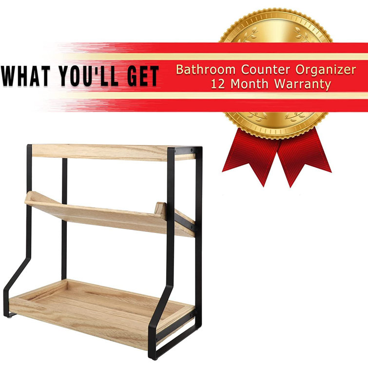 Bathroom Countertop Organizer , 3-Tier Wood Bathroom Counter Shelf Organizer