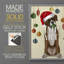 «Christmas Boxer and Bauble Ball», reproduction encadrée - bois massif-703992733-703992735