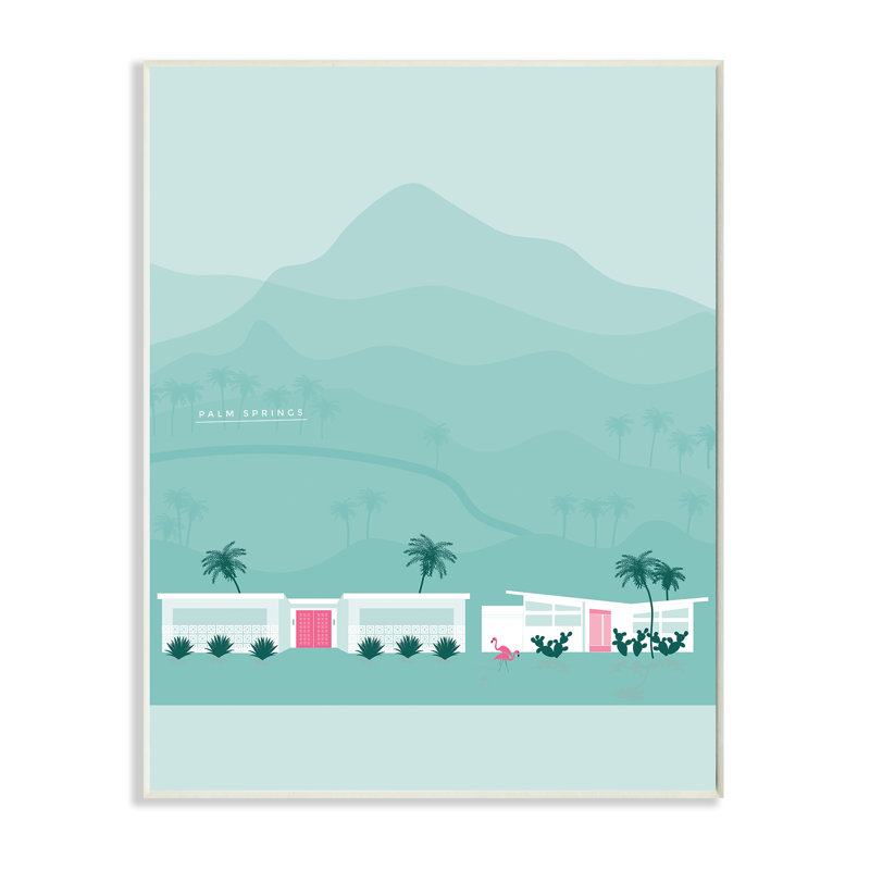 Palm Springs Modern Architecture Abstract Mountains par Victoria Kukla - Impression sur toile, H 19 po x l 13 po