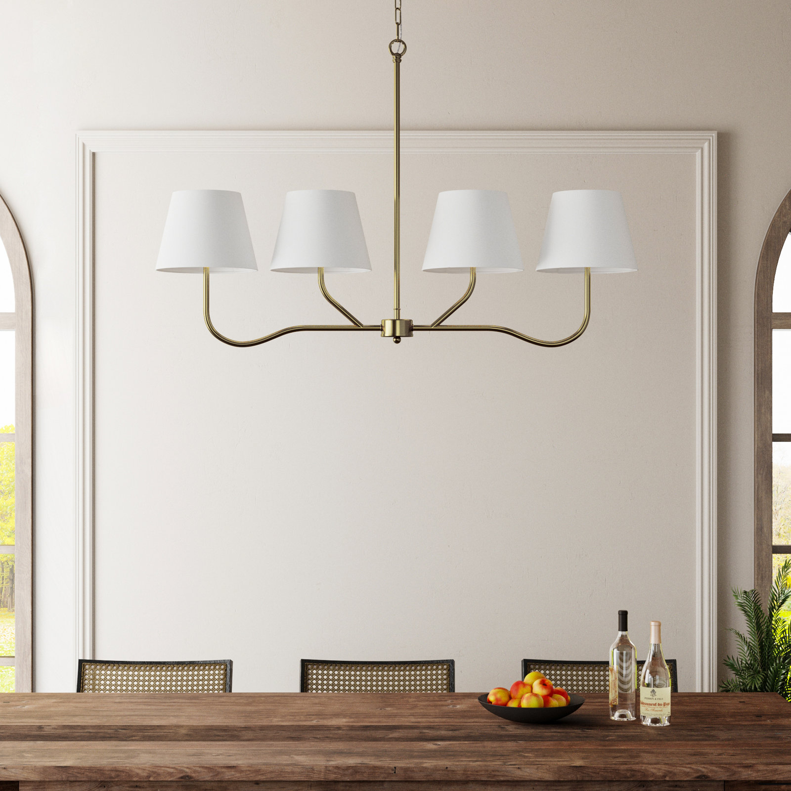 Conner Dimmable Wrought Iron 4-Light Pendant