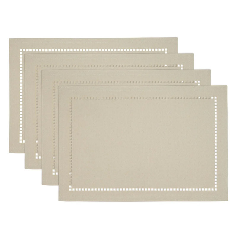 Leiker Polyester Rectangle Placemat, Ivory
