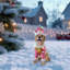 Statue festive de Labrador Retriever de Noël en tenue de père Noël rose, parfaite pour les fêtes et les joyeuses fêtes-948721630