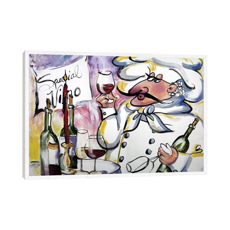Wine Chef by Malenda Trick - Gallery-Wrapped Canvas Giclée on Canvas, White Framed, 66.04 cm H x 45.72 cm W