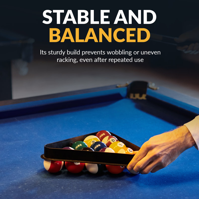 Hathaway Pool Table Triangle Rack – Durable Plastic Billiard Ball Racking Frame for 2.25-in Regulation Billiards Balls – Smooth Molded Design – 12.25-in, Black