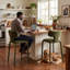 Tabouret de comptoir rembourré avec pieds en métal-646789457