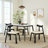 Hanes 4-Piece Modern Upholstered Rubber Wood Faux Leather Dining Chair-88417457