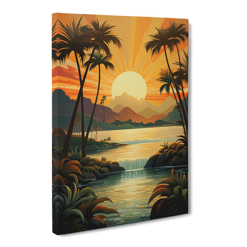 Sunrise Deco - Wrapped Canvas, 60cm H x 40cm W x 3cm D
