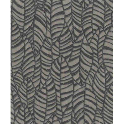 Serene Collection Metallic Botanical Leaves Design 33' L x 21" W Wallpaper Roll