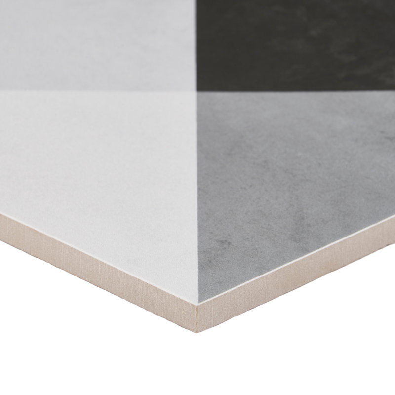 Géode 7,87 po X 7,87 po Carreau de plancher et de mur en porcelaine matte (10,76 pieds carrés / caisse), Gris déco