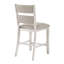 Ensemble de 2 chaises de salle à manger à hauteur de comptoir Modern Farmhouse, finition blanc antique, dossier rembourré