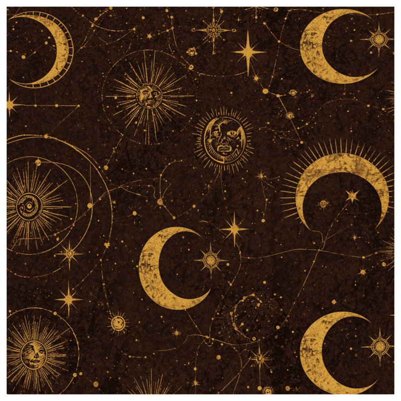 Celestial Moon Sun Motifs Comforter, Twin Extra Long