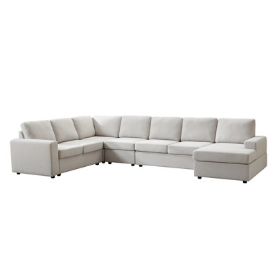 Large - Scale L - Shaped Modular Sofa Set with Detachable Components, Comfortable Upholstery and Decorative Throws for Contemporary Home Interiors