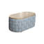 Table basse en chenille bleu sarcelle clair