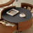 Modern round stone slab coffee table set