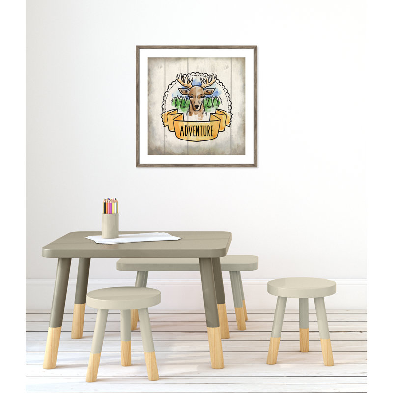 Adventure is out There 1, art encadré, 26.5" H x 26.5" W x 1.18" D, Encadré de boîte de grange gris