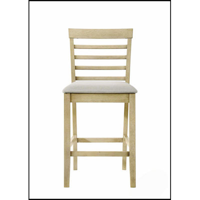 Magnifique ensemble de salle à manger de hauteur comptoir 5 pièces de couleur crème avec table carrée de hauteur pub et chaises rembourrées pour une élégance moderne