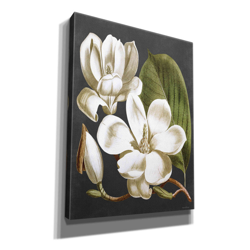 «Magnolia» par Lettered & Lined - reproduction d'art sur toile tendue, H 16 po x l 12 po x P 0,75 po