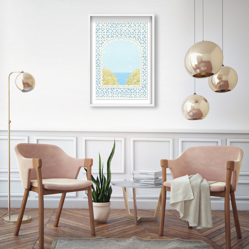 Mediterranean Window II Shadowbox Architecture Print by Oliver Gal, Black Frame, 10 x 15, 55.5"H x 37.5"W, White Shadowbox