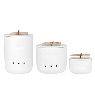Bon Appetit Porcelain Canisters - Set of 3
