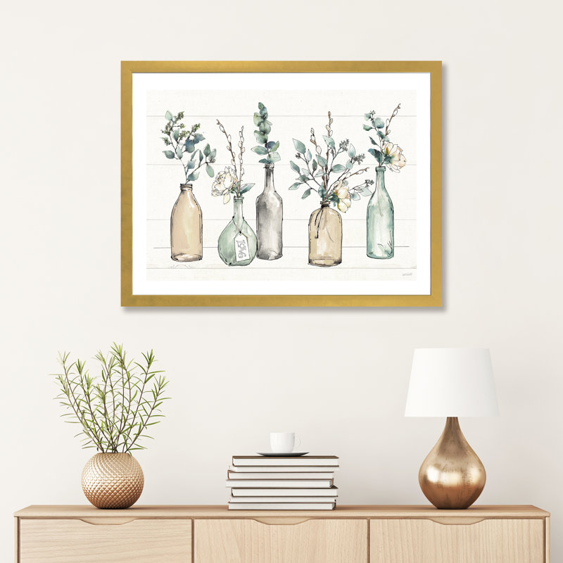 « modern campagne i » par anne tavoletti-impression, H 16 po x l 24 po x P 1 po, Papier encadré doré