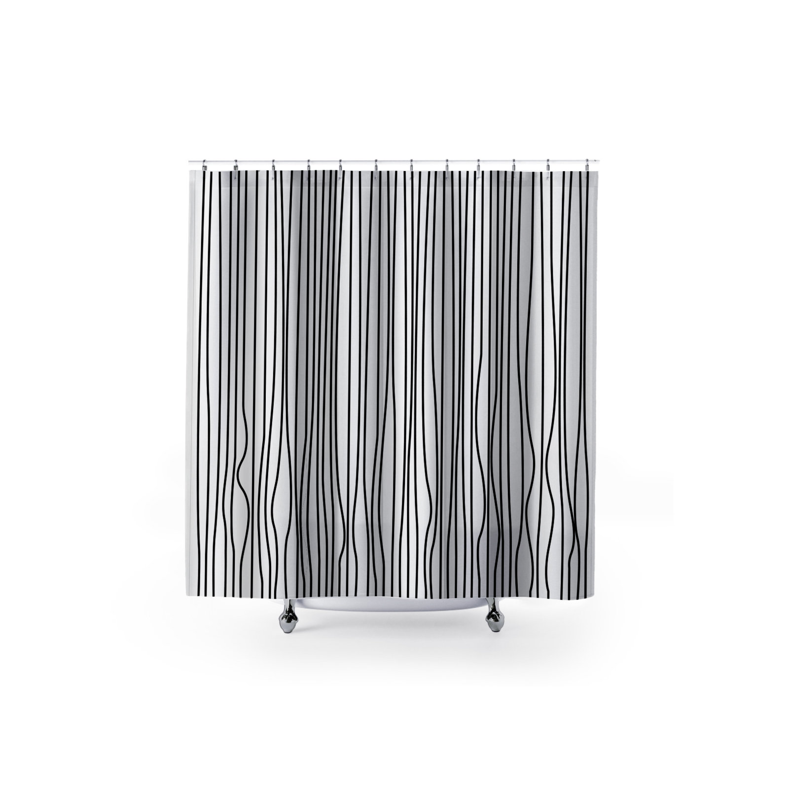 Coco Polyester Shower Curtain, Black