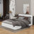 Queen Size Upholstered Platform Bed-548720289