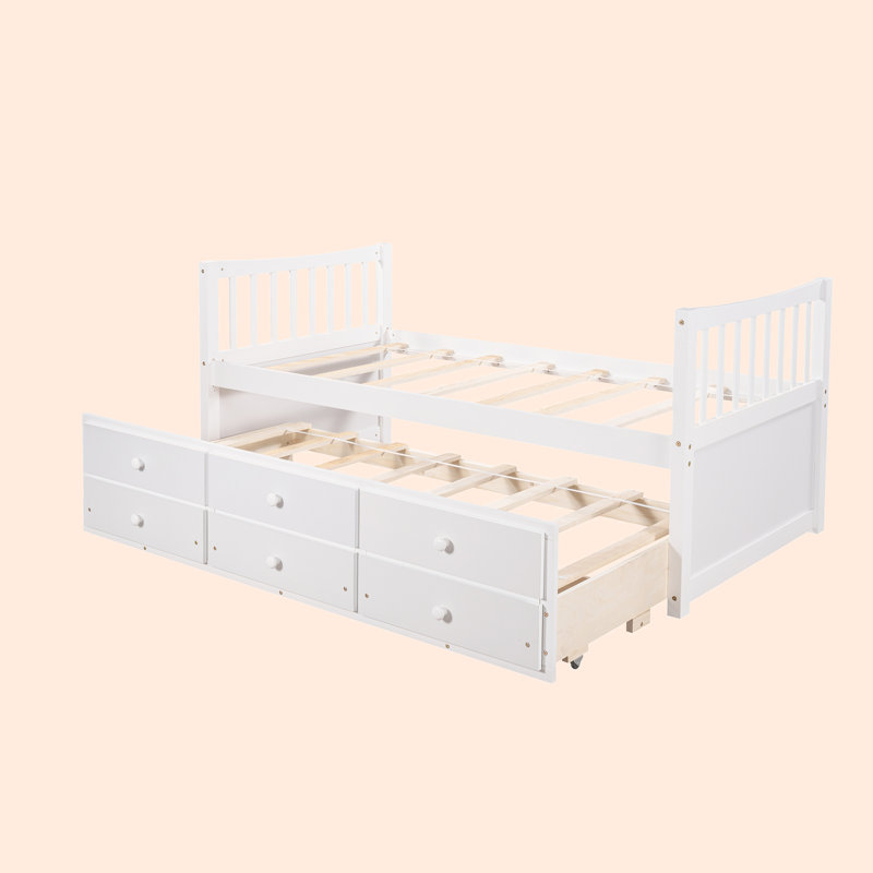 Lit plateforme simple avec rangement, Blanc