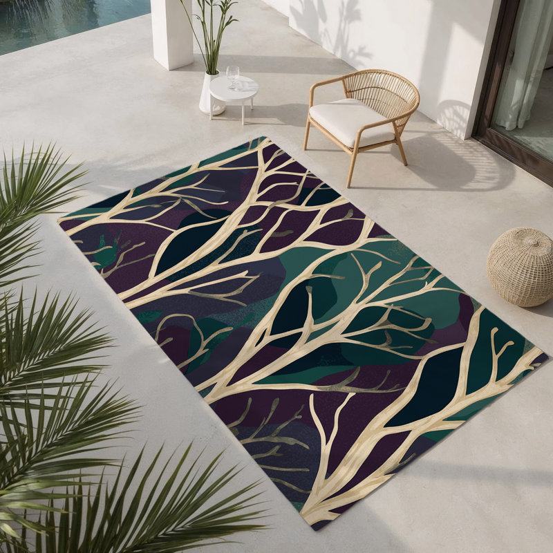 Tapis intérieur et extérieur en velours, Rectangle 1 pi 6 po x 2 pi 6 po